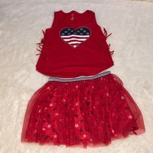 Girls red, white and blue set. Size 7/8.